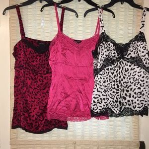 3 WHBM camisoles red/black/pink/white size Medium